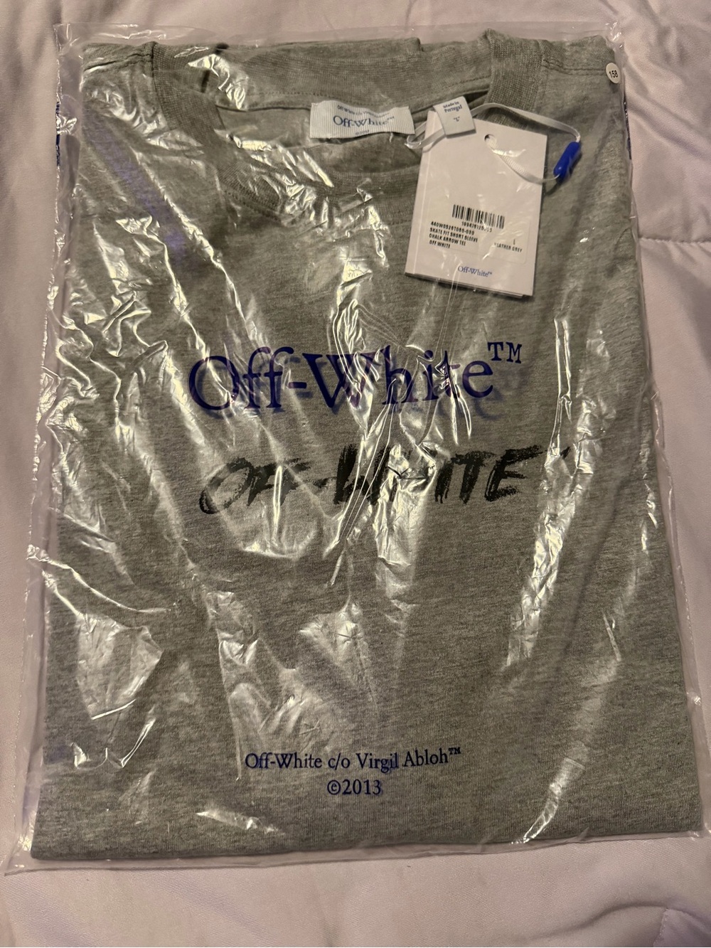 Off-White Chalk Arrow Fit Tee in Heather Grey - Picture 7 of 7